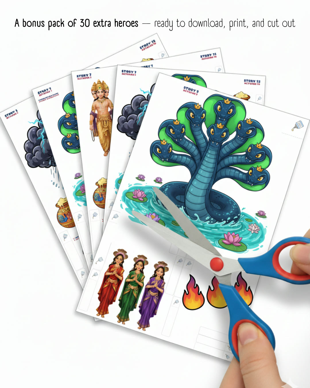 A big set of extra characters to cut out and play with.